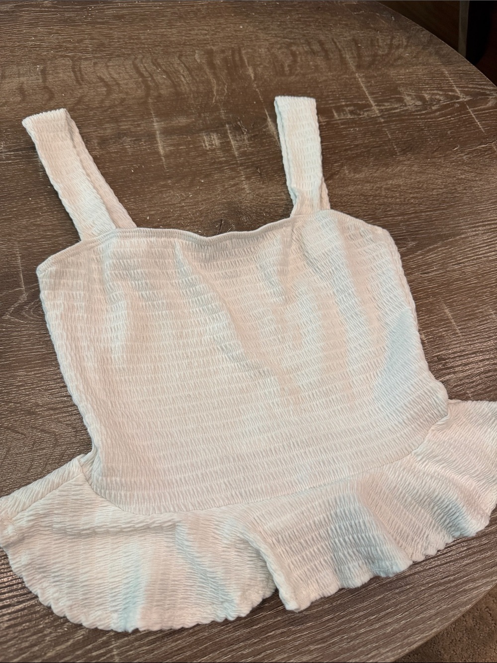 Lulu's White Smocked Peplum Crop Top